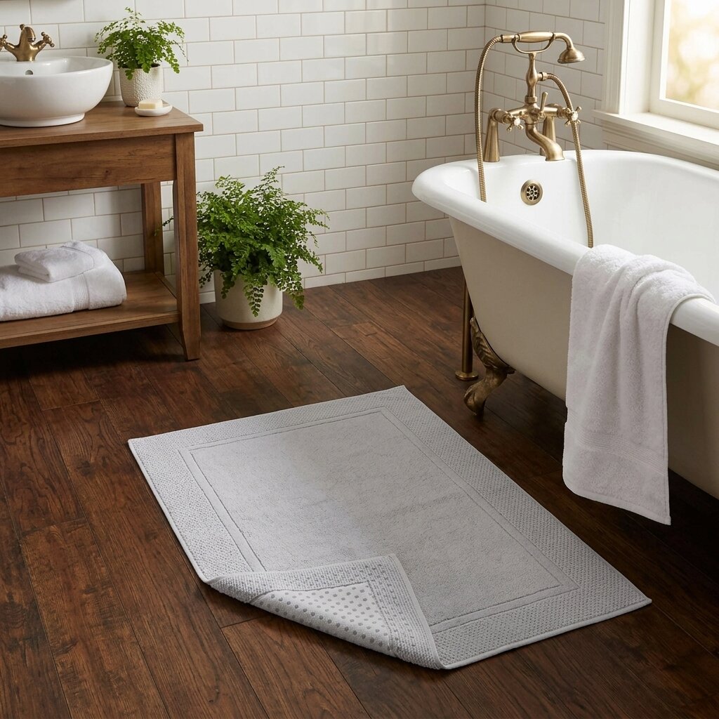 Tappetino Bagno Antiscivolo perla piegato